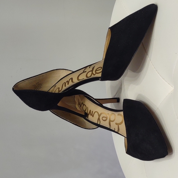 Sam Edelman Black Suede Telsa Heels pumps shoes Leather Women's 11 M Eur 41 EUC